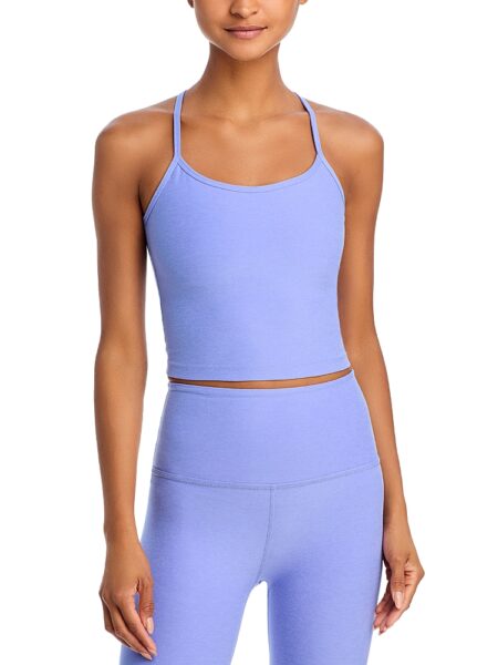 Beyond Yoga Spacedye Slim Racerback Cropped Tank in Periwinkle Cloud Heather