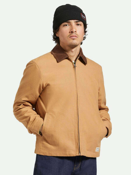 Brixton Mechanic Garage Zip Jakke Forvasket-Brown-2XL