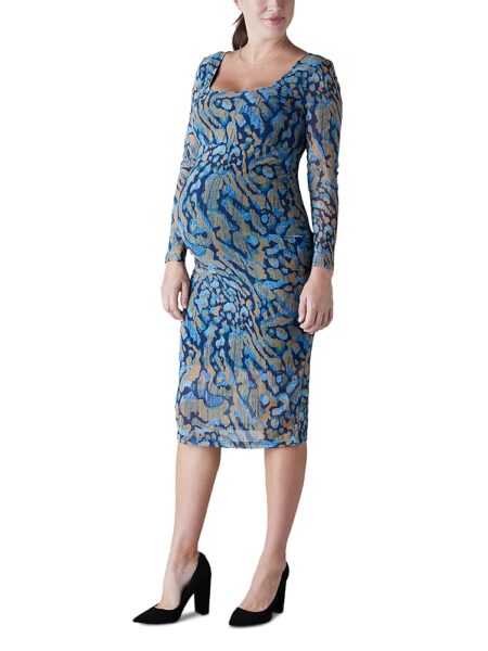 Ingrid & Isabel Printed Mesh Bodycon Maternity Dress