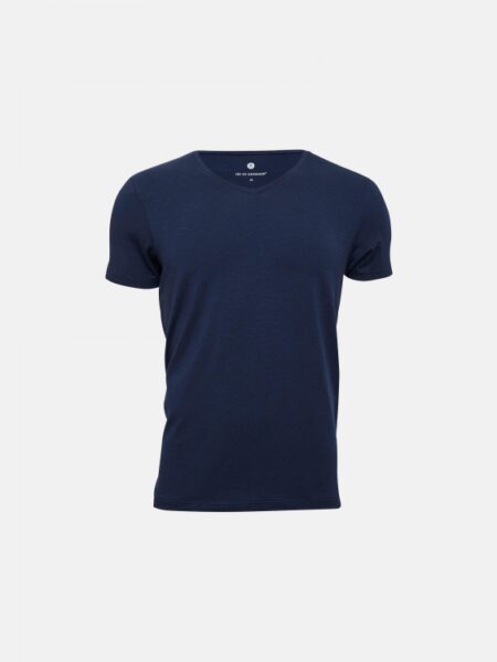 JBS Of Denmark V-hals T-shirt i økologisk bomuld i navy til herre