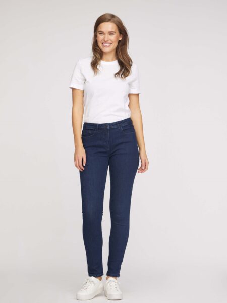 LAURIE dames vegan Jeans Laura Slim Middellange Ecolabel Donkerblauw Denim