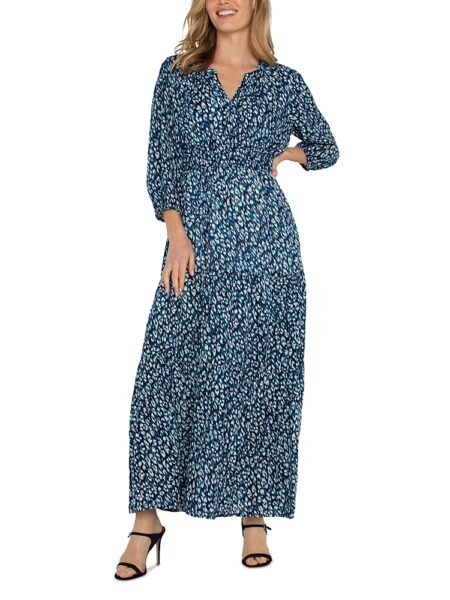 Liverpool Los Angeles Printed Smocked Waist Maxi Dress