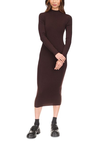 Michael Kors Wool Blend Mock Neck Midi Dress