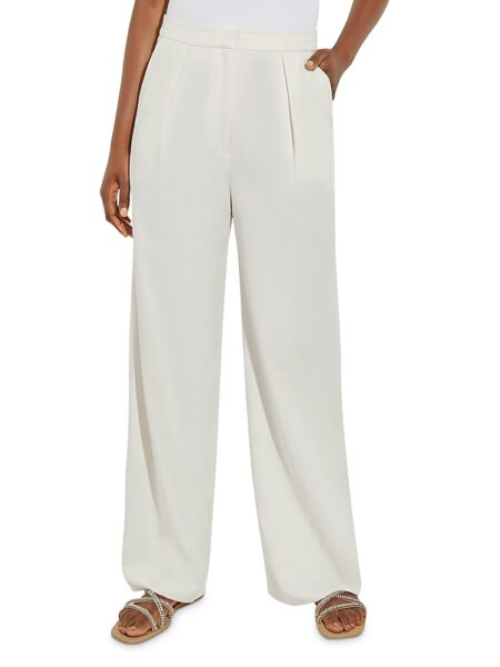 Misook Tailored Wide-Leg Stretch Twill Pant