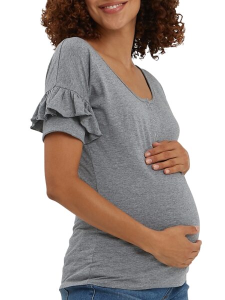 Nom Maternity Maria Ruffle Nursing Top