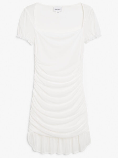 Ruched mini dress - White