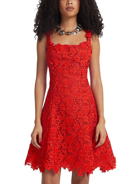 Safiyaa Marrie Floral Lace Mini Dress