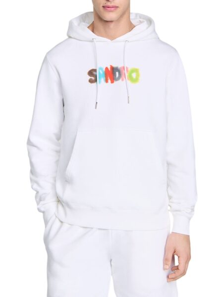 Sandro Arty Watercolor Logo Print Hoodie