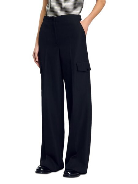 Sandro Josephy High Rise Wide Leg Pants