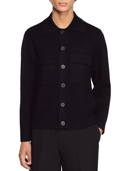 Sandro Milano Knit Button Front Jacket