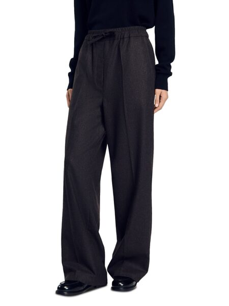 Sandro Peter Pinstriped Wide Leg Pants