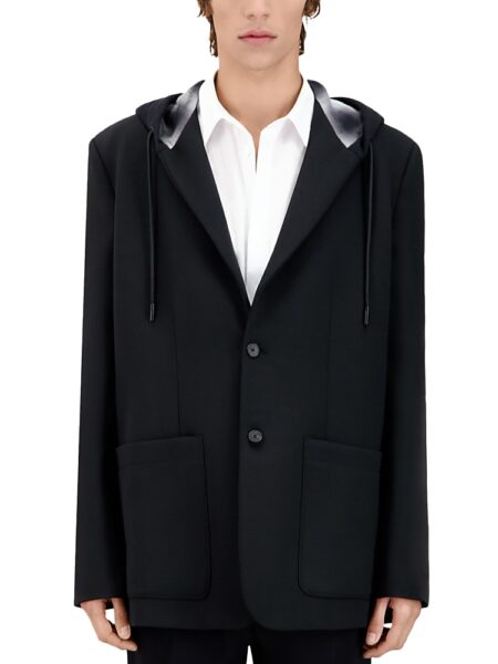 The Kooples Pix Twill Hooded Button Jacket