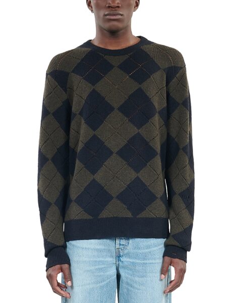 The Kooples Wool Argyle Straight Fit Sweater