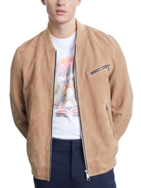 The Kooples Zip Front Suede Jacket