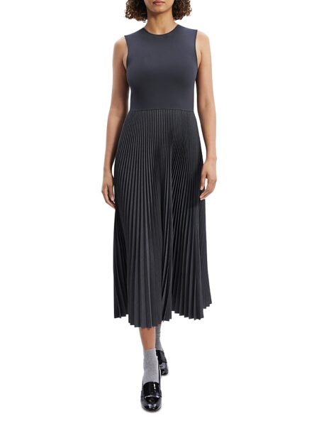 Theory Pleated Midi Dress