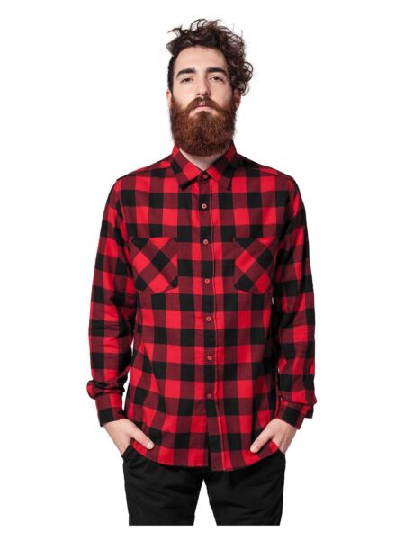 Urban Classics Ternet Flannel Skjorte Sort/Red