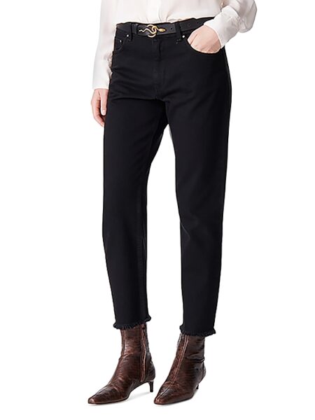 Vanessa Bruno Biarritz High Rise Straight Ankle Jeans in Noir