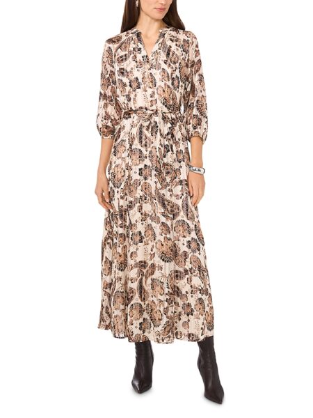 Vince Camuto Paisley Print Smocked Maxi Dress