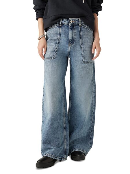 ba & sh Mellou Wide Leg Jeans in Light Used Blue