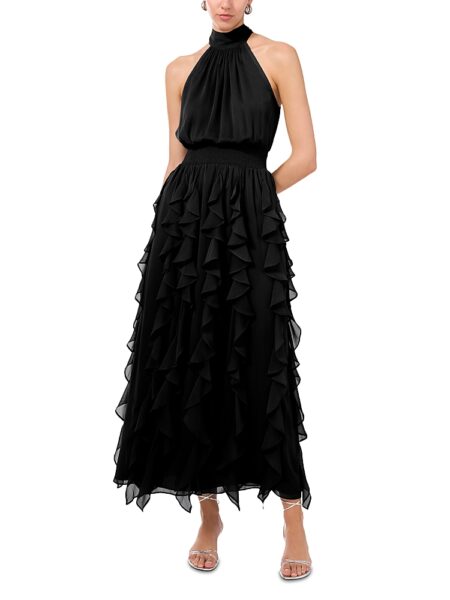 1.state Sleeveless Cascading Ruffle Maxi Dress