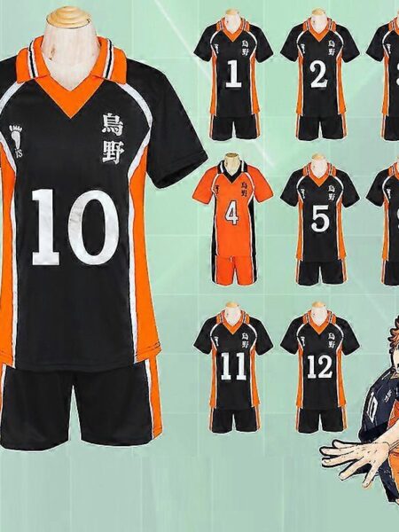 9 stilarter Haikyuu Cosplay Kostume Karasuno High School Volleyball Club Hinata Shyouyou Sportstøj Trøjer Uniform NR. XL