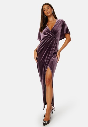 Bubbleroom Occasion Selena Velvet Maxi Dress Dusty lilac 46