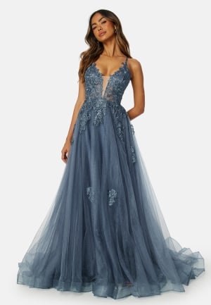 Christian Koehlert Tulle Evening Dress Blue 42