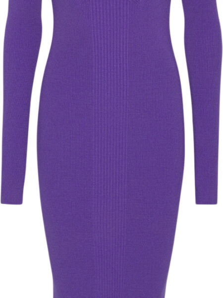 Dense Knit Curved Neck Dress