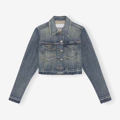 GANNI Tint Edge Denim Cropped Jacket