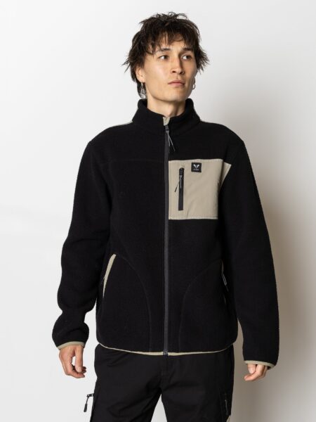 HUNTER FLEECE JACKET - Black/Grey green