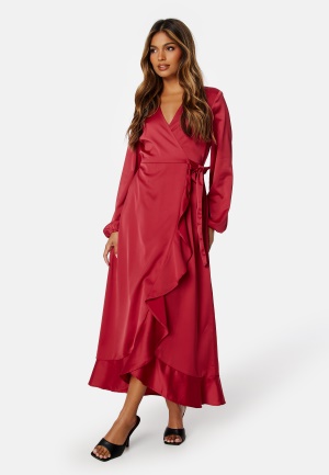 Happy Holly Emmie Maxi LS Dress Dark red 44/46