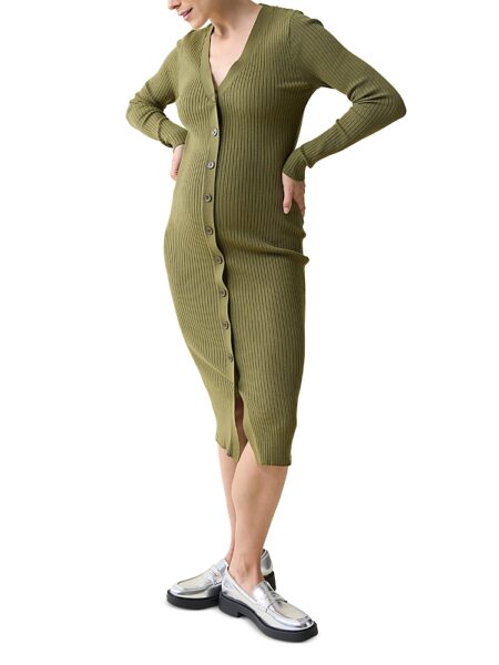 Ingrid & Isabel Button Front Sweater Maternity Dress