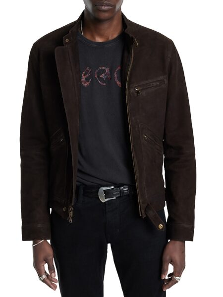 John Varvatos Burnished Regular Fit Suede Jacket