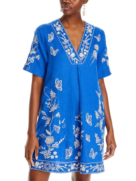 Johnny Was Domingo Linen Embroidered Dress