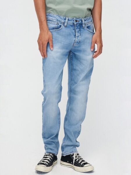 Kuyichi mannen vegan Jeans Regular Slim Jim Felblauw