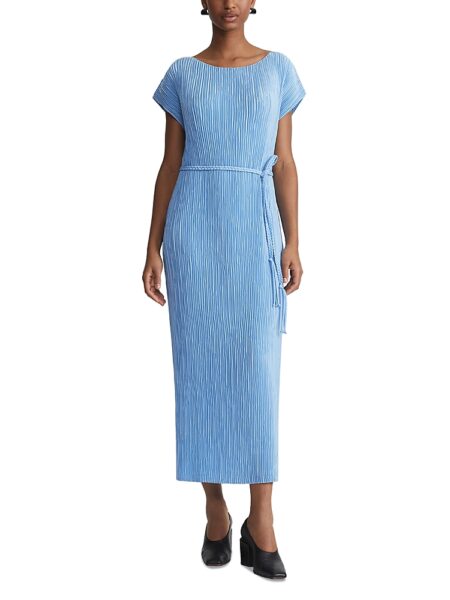 Lafayette 148 New York Short Sleeve Plisse Maxi Dress