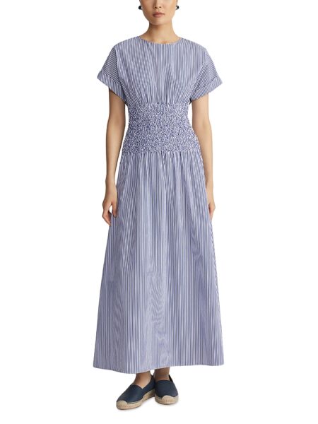 Lafayette 148 New York Smocked Waist Maxi Dress