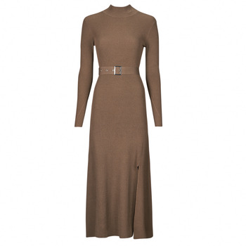 Lange kjoler Karl Lagerfeld LSLV BUCKLE BELT KNIT DRESS