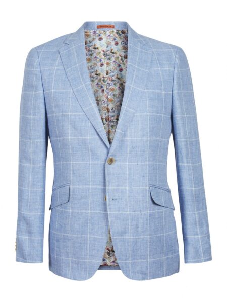 Light Blue Window Pane Jacket - 44