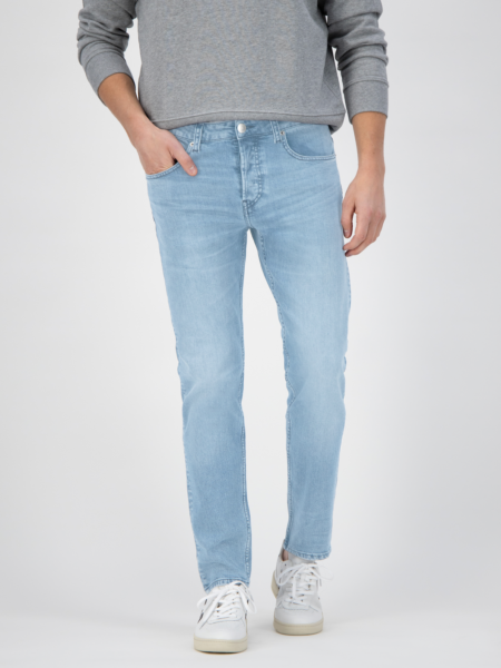 MUD Jeans mannen vegan Jeans Slimmer Rick Sunny Stone Blauw