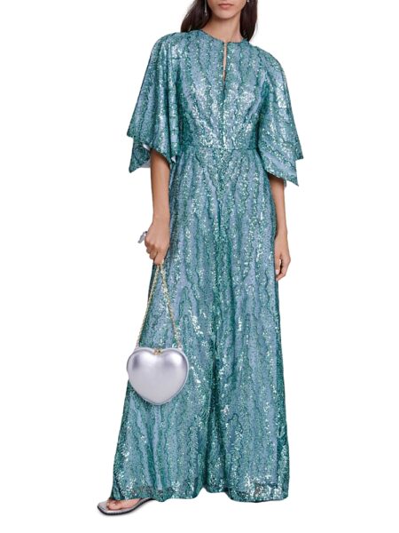 Maje Rilousa Sequined Maxi Dress