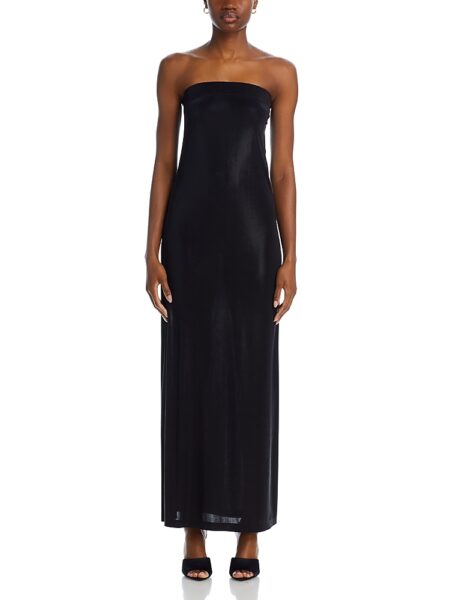 Norma Kamali Strapless Side Slit Gown