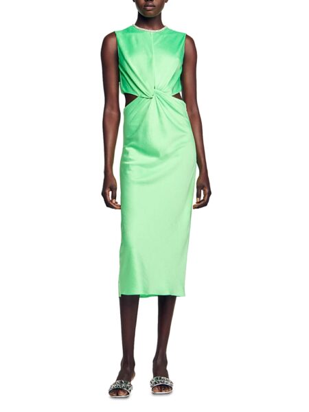 Sandro Neon Cutout Midi Dress