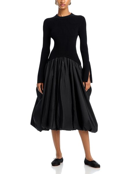 Simkhai Kenlie Long Sleeve Mock Neck Midi Dress