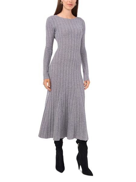 Vince Camuto Rib Knit Round Neck Midi Dress