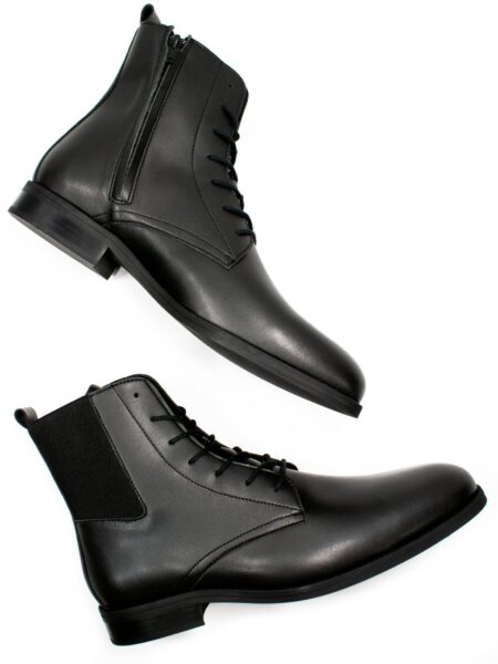 Will's Vegan Store mannen vegan Dress Boots Zwart