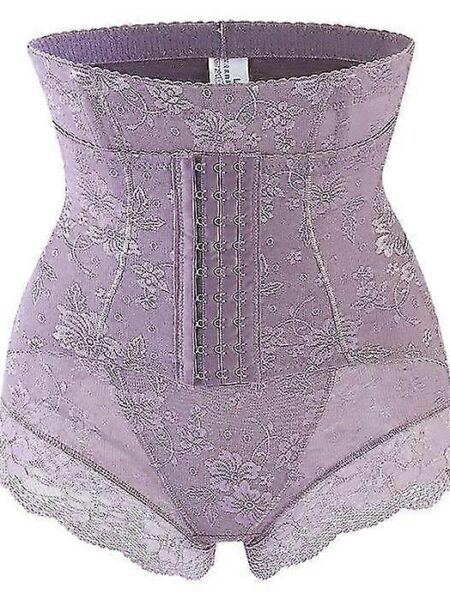 Abdominale bukser forstærket Breasted Corset Talje-slankende Bodybuilding Butt-lift Undertøj Back Release Corset Undertøj Lilla 3XL