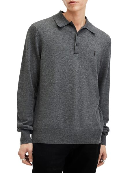 Allsaints Kilburn Long Sleeve Polo Sweater