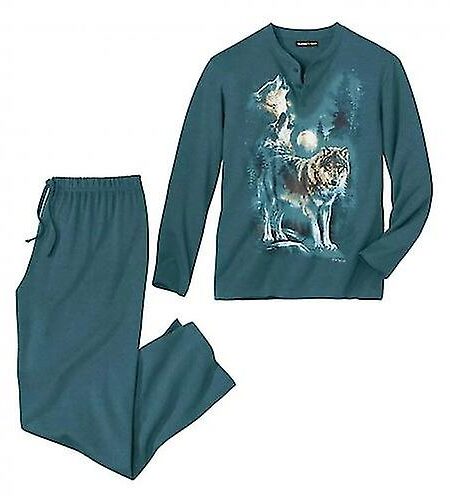 Atlas For Men Herre Wolf Long Pyjama Set Pigeon blå XXL