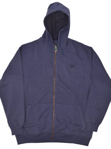 BROOKLYN Mens Plain Zip Up Hoodie Colour: NAVY, Size: 6XL